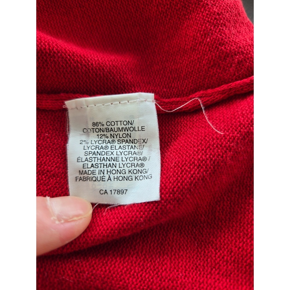 Vintage GAP Stretch Red Cardigan Sweater Soft Women L Y2K Preppy Quiet Luxury - Picture 11 of 16